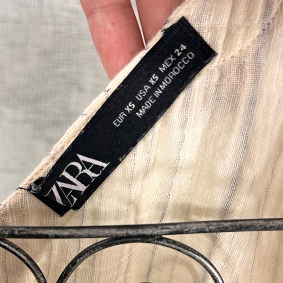 Zara mini striped button up spaghetti strap dress size XS - Picture 9 of 9